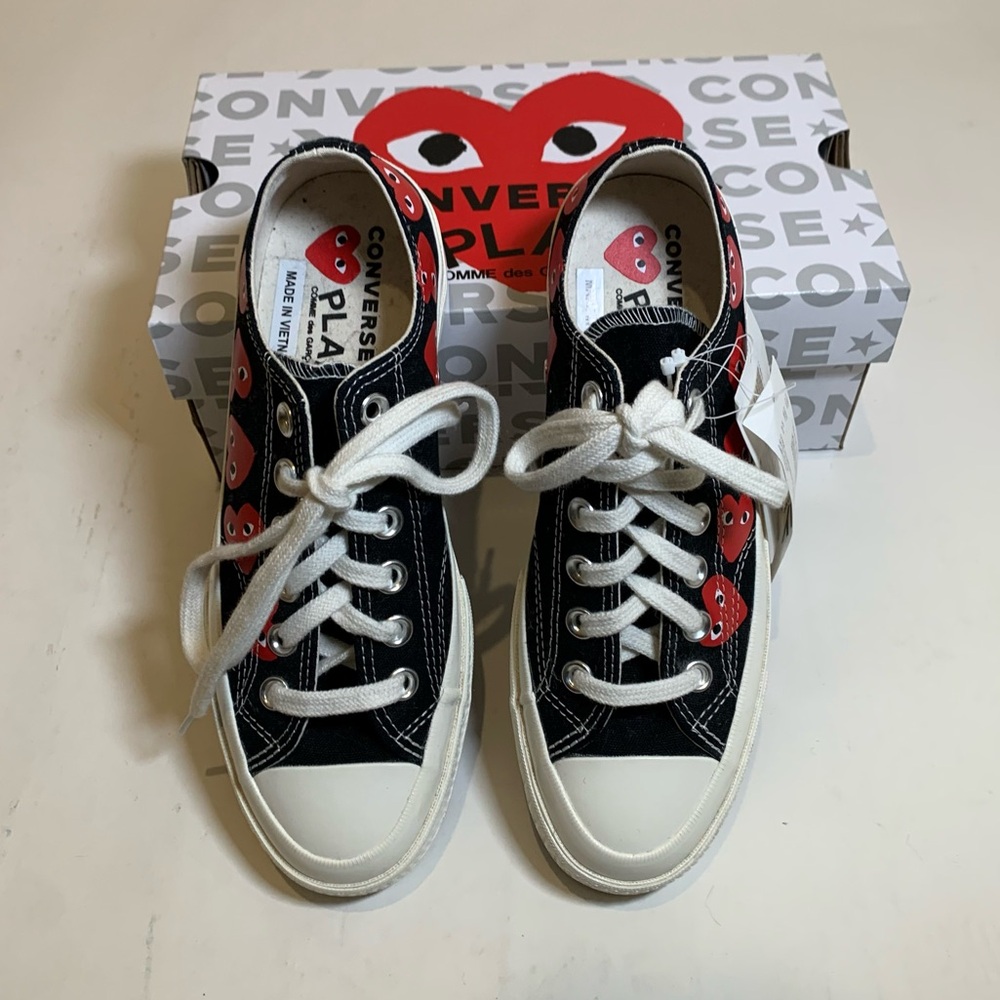 Multi Heart Converse Low Top Sneaker in Black